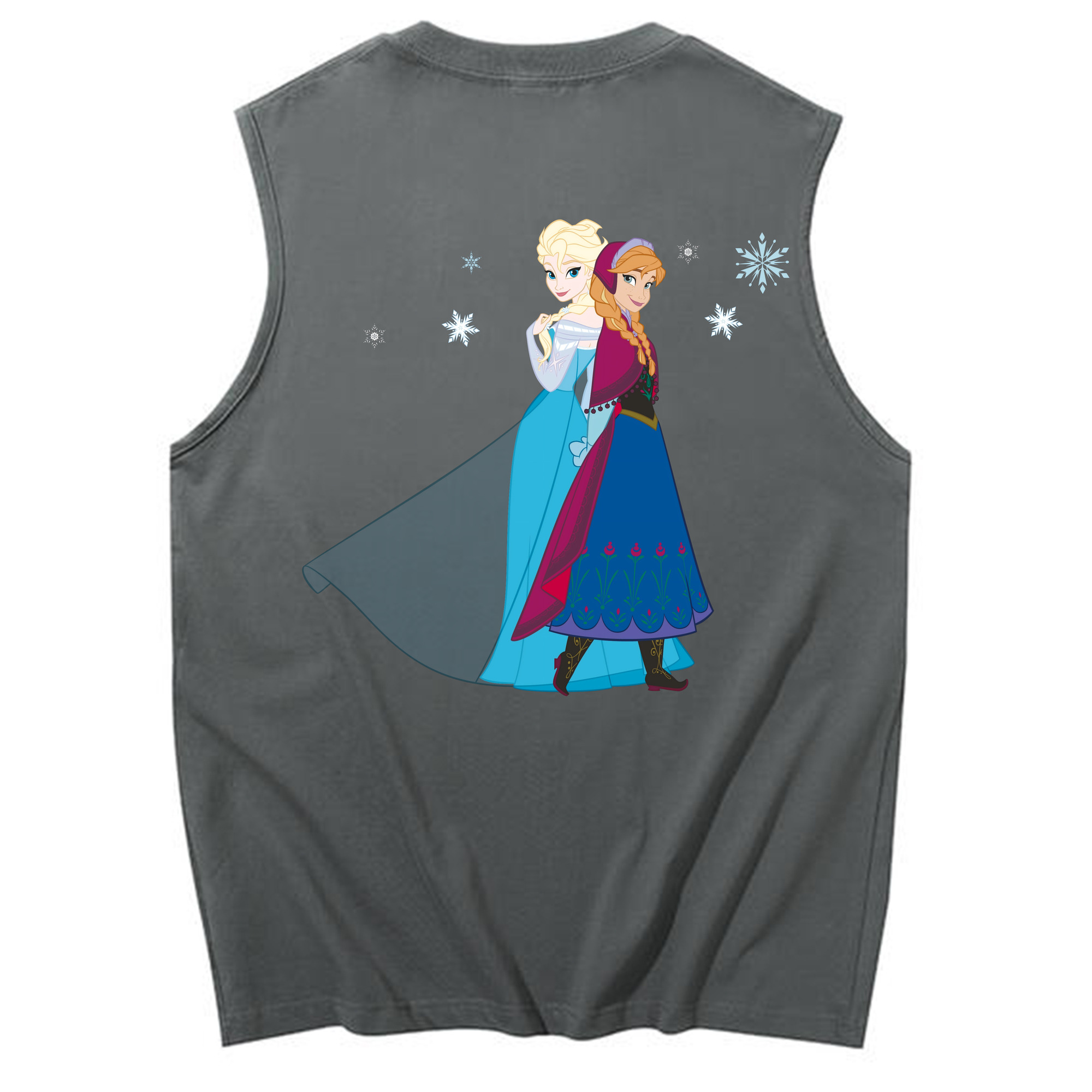（画像用） アナと雪の女王 アンナ エルサ Frozen Anna Elsa コットン100％タンクトップ（背面プリント）